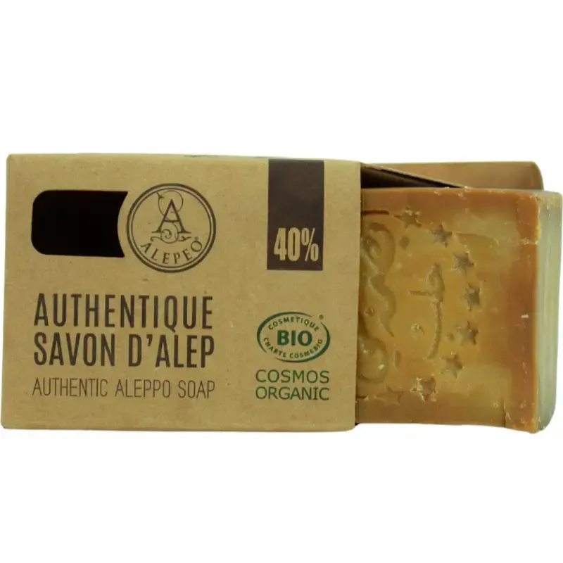 Savon d'Alep 40% Ultra-Hydratant - Soin Intensif pour Peaux Sensibles
