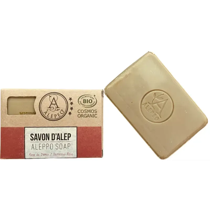 Savon d'Alep à la Rose de Damas Cosmos Organic